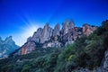 Rays of light behind Monserrat