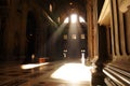 Rays of light illuminating St Peters Basilica