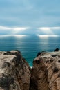 Rays of Light over the Ocean from the Cliffs at Torrey Pines Royalty Free Stock Photo