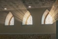 Rays of light from the windows in an Islamic mosque Royalty Free Stock Photo