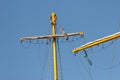 Masts, yards, cables and rigging of a large sailing ship Royalty Free Stock Photo