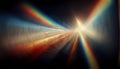 rays motion blur light rainbow glare lens flare AI generated Royalty Free Stock Photo