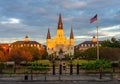 Sunrise on Cathedral Basilica of Saint Louis in New Orleans, LA