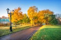 Beautiful autumn trees in Tsaritsyno park Royalty Free Stock Photo