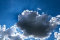 The rays of the sun shine out of the clouds. Royalty Free Stock Photo