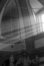 Rays of sunlight in the Catholic Church, Bergamo, Italy Royalty Free Stock Photo