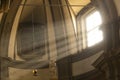 Rays of sunlight in the Catholic Church, Bergamo, Italy Royalty Free Stock Photo
