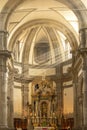 Rays of sunlight in the Catholic Church, Bergamo, Italy Royalty Free Stock Photo