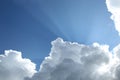Rays of sunlight over Dutch clouds Royalty Free Stock Photo