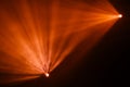 Rays theatrical spotlights on the stage during the performance. Lighting equipment. The lighting designer. Theatrical smoke Royalty Free Stock Photo