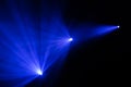 Rays theatrical spotlights on the stage during the performance. Lighting equipment. The lighting designer. Theatrical smoke Royalty Free Stock Photo