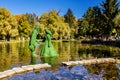 Razlog, Bulgaria lake and couple figurines