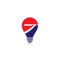 Razor blade bulb shape concept logo design.