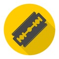 Razor blade icon with long shadow