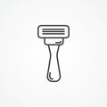 Razor blade shave line icon. Royalty Free Stock Photo