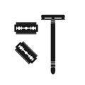 Razor and blades icon. Shaving tools. Vector illustration Royalty Free Stock Photo