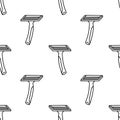Razor cartoon doodle seamless pattern, Vector. Royalty Free Stock Photo