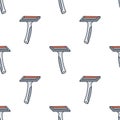 Razor cartoon seamless pattern, Vector. Royalty Free Stock Photo
