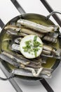 Razor clams sauteed with garlic butter white wine in spain