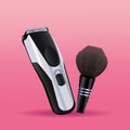 razor electric machine and brush hairdressing tools equipment icons