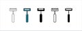 Razor icon vector set. Shave tool barbershop kit illustration