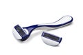 Razor isolated on a white background. Women`s razor. Shave. Body care. Blue razor. Clipping path included Royalty Free Stock Photo