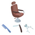 Barbershop set collection icons