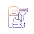 Razor and shaving cream gradient linear vector icon Royalty Free Stock Photo