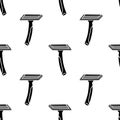 Razor silhouette cartoon seamless pattern, Vector. Royalty Free Stock Photo