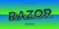 Razor Sliced editable text effect vector