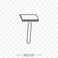 Razor vector line, linear icon. Shaving men razor icon. Simple illustration of man razor vector icon for web design Royalty Free Stock Photo