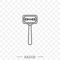 Razor vector line, linear icon. Shaving men razor icon. Simple illustration of man razor vector icon for web design Royalty Free Stock Photo