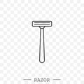 Razor vector line, linear icon. Shaving men razor icon. Simple illustration of man razor vector icon for web design Royalty Free Stock Photo