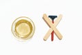 The razor VS wax. Razor against wax on the white background Royalty Free Stock Photo