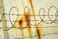 Razor wire fence. Royalty Free Stock Photo