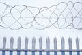 Razor wire security fence at private prison for security Royalty Free Stock Photo