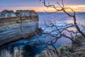 Razorback lookout in Australia, long exposure of the ocean at sunset