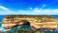 The Razorback rock in Port Campbell National Park, Victoria, Australia. Copy space for text