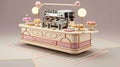 Elegant Coffee Shop Counter with Pastries Royalty Free Stock Photo