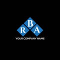 RBA letter logo design on BLACK background. RBA creative initials letter logo concept. RBA letter design Royalty Free Stock Photo