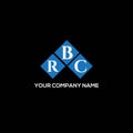 RBC letter logo design on BLACK background. RBC creative initials letter logo concept. RBC letter design