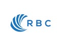 RBC letter logo design on white background. RBC creative circle letter logo concept