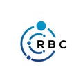 RBC letter technology logo design on white background. RBC creative initials letter IT logo concept. RBC letter design