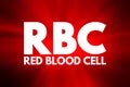 RBC - Red Blood Cell acronym, concept background