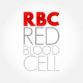 RBC - Red Blood Cell acronym, concept background