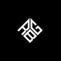 RBG letter logo design on black background. RBG creative initials letter logo concept. RBG letter design Royalty Free Stock Photo