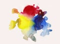 RBG watercolor paint on white background sheet of paper Royalty Free Stock Photo