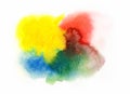 RBG watercolor paint on white background sheet of paper Royalty Free Stock Photo