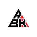 RBK triangle letter logo design with triangle shape. RBK triangle logo design monogram. RBK triangle vector logo template with red Royalty Free Stock Photo