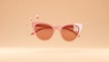 Pink Cat Eye Sunglasses on Pastel Background Royalty Free Stock Photo